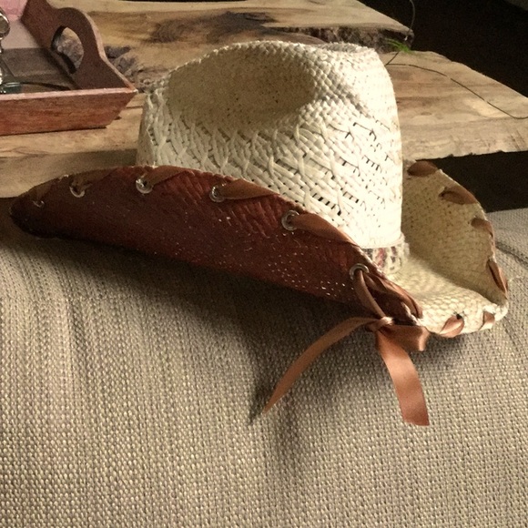 Bailey Accessories - Bailey u roll it Upcycled straw cowboy hat Coachella festival boho cowgirl